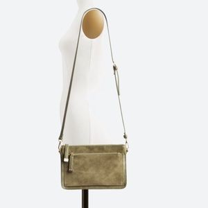 Olive suede crossbody purse